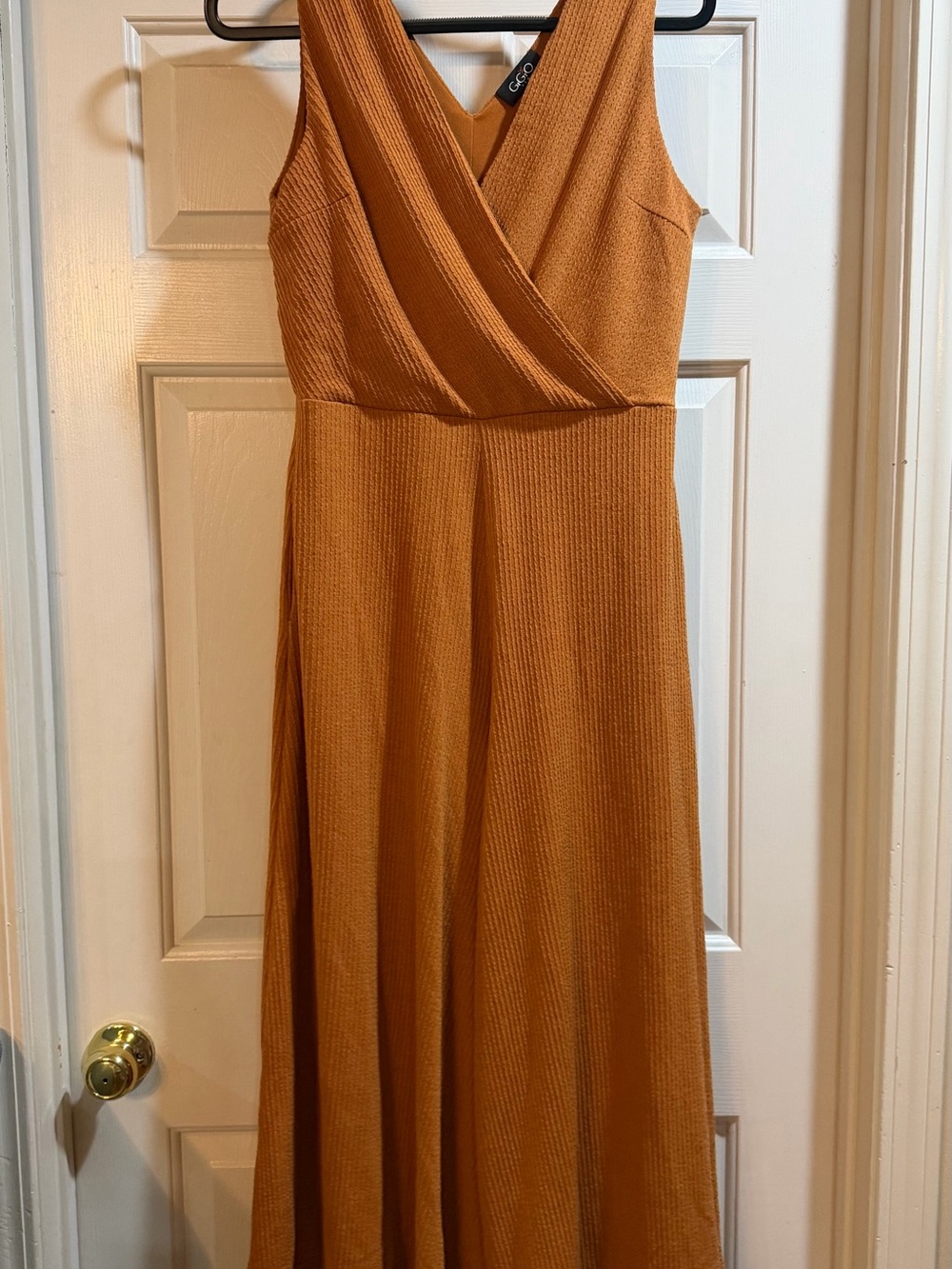Gigio Gorgeous Rust Jumpsuit with Surplice Neckline Size L Matching Shrug